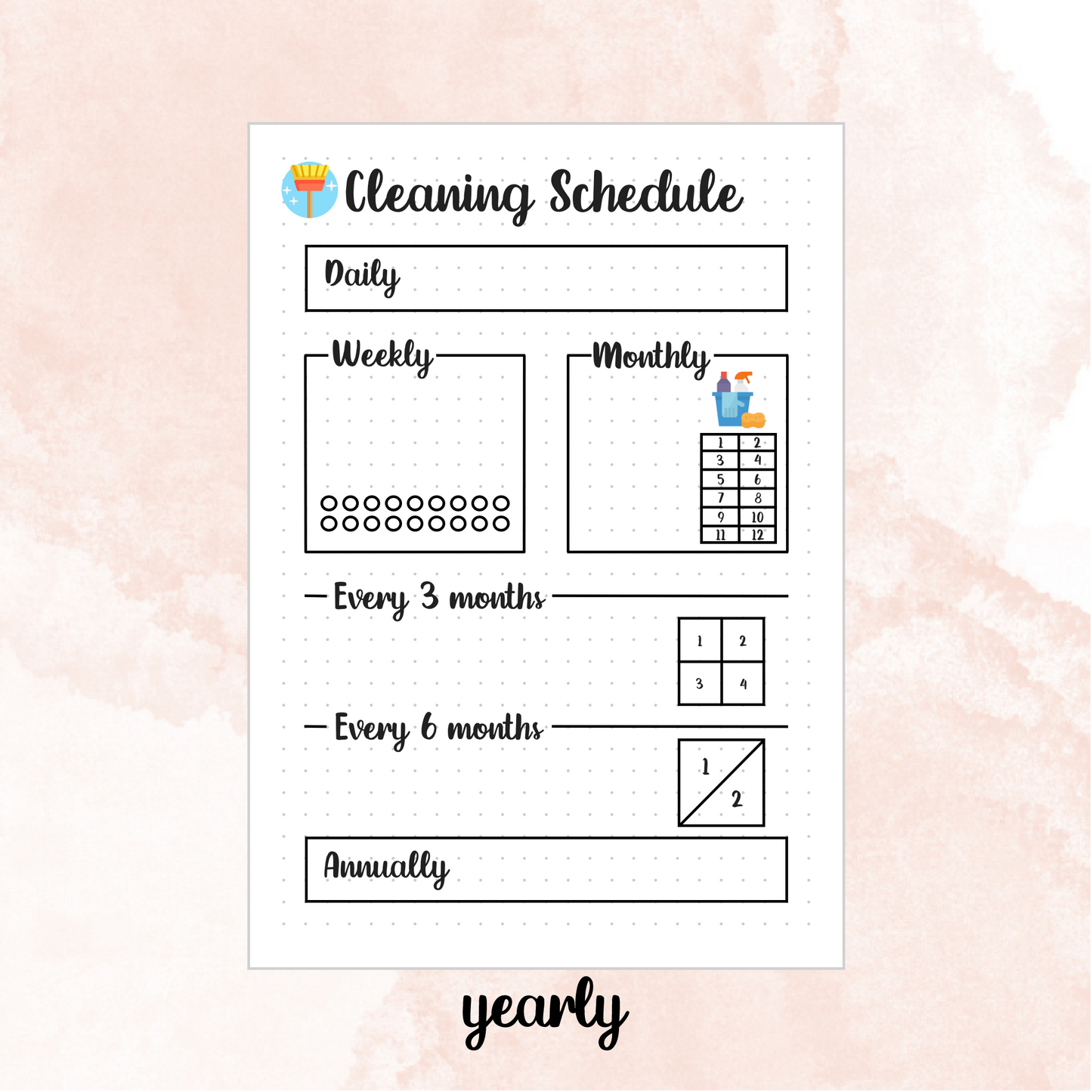 Cleaning Schedule Page