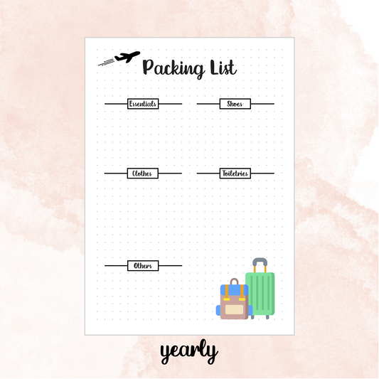 Packing List Pages