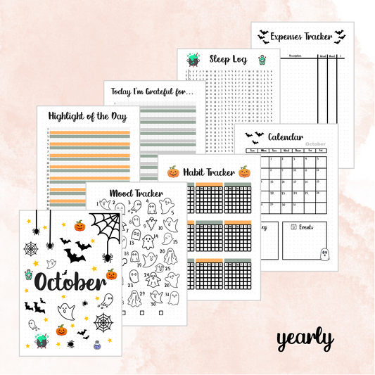 October Halloween Themed Monthly Spreads | 2024