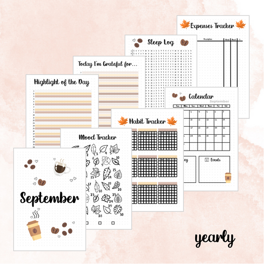 September Autumn Themed Monthly Spreads | 2024