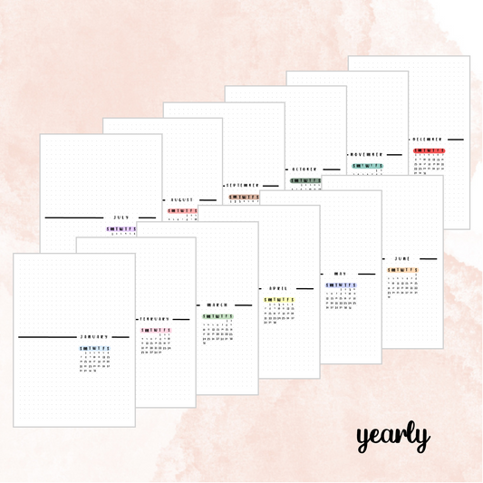 Full Year Minimalistic Cover Spreads Bundle | 2024 Spreads