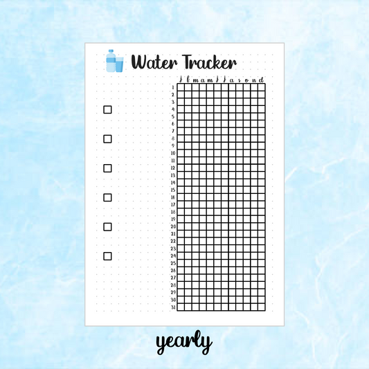 Digital Download PDF Water Tracker Page