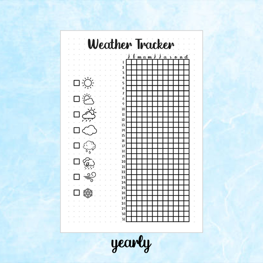 Digital Download PDF Weather Tracker Page